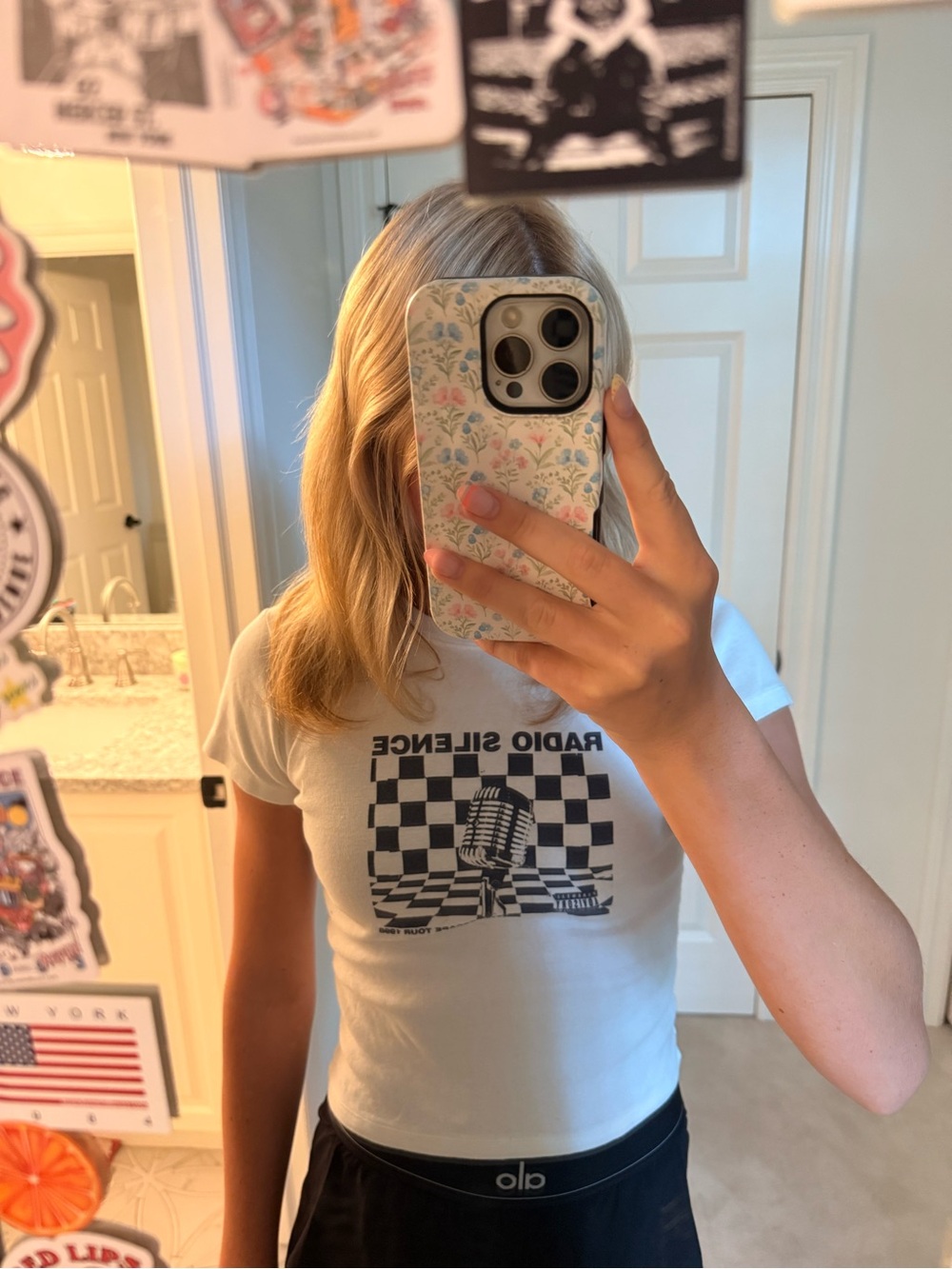 Brandy Melville White Radio Silence Graphic Tee